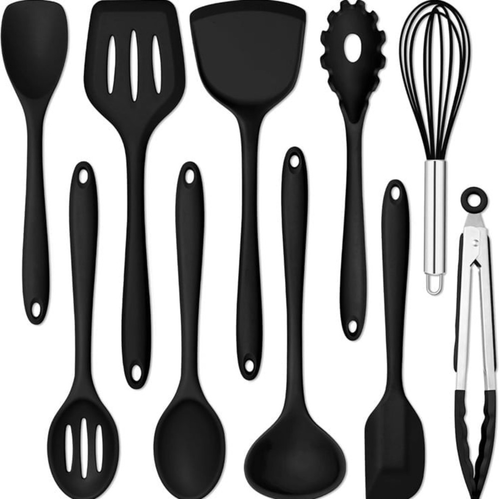E-far 10 Pieces Silicone Cooking Utensils Set, Heat Resistant Kitchen Utensil Se